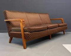 1960s American Studio Craft Oak Sofa with Thistle Carving Mid Century - 3681101