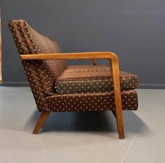 1960s American Studio Craft Oak Sofa with Thistle Carving Mid Century - 3681102