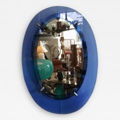 1960s Blue Irregular Oval Mirror - 120264
