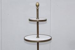 1960s Brass And Carrara Marble 3 Tier Display Shelf - 1943124