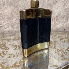 1960s Brass Black Leather Hip Flask Spain - 3569409