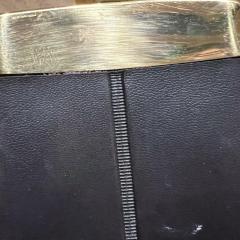 1960s Brass Black Leather Hip Flask Spain - 3569411