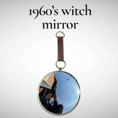 1960s Brass and leather witch mirror - 4544471