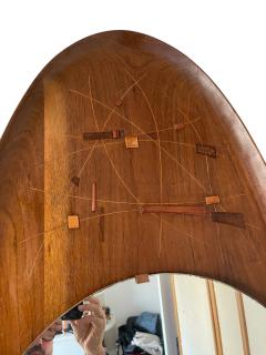 1960s Brutalist Carved pear wood wall mirror - 4118860