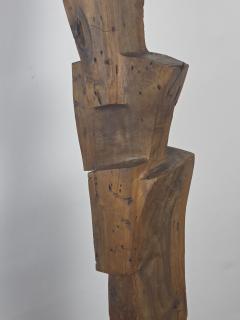 1960s California Brutalist Hand Carved Interlocking Old Growth Douglas Fir Totem - 4644323