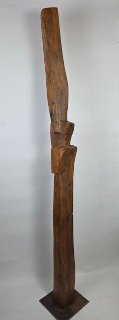 1960s California Brutalist Hand Carved Interlocking Old Growth Douglas Fir Totem - 4644324