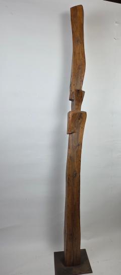 1960s California Brutalist Hand Carved Interlocking Old Growth Douglas Fir Totem - 4644325
