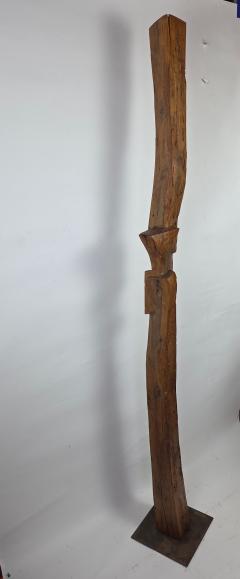 1960s California Brutalist Hand Carved Interlocking Old Growth Douglas Fir Totem - 4648331