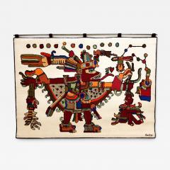 1960s Carlos Frederico Bastos Fine Art Original Warrior Wall Tapestry - 3134979