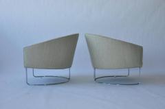 1960s Chrome Base Curved Lounge Chairs - 352151