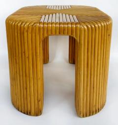 1960s Coastal Chic Vintage Bent Rattan Waterfall Side Table - 3680535