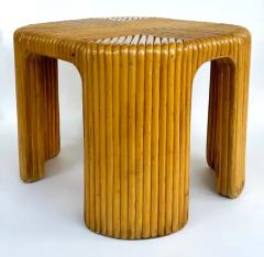 1960s Coastal Chic Vintage Bent Rattan Waterfall Side Table - 3680576