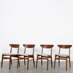 1960s Danish Upholstered Teak Chairs Set of Four - 3770527