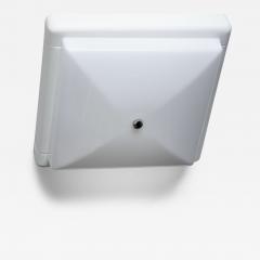 1960s Design Flush Mount White White Wood Frame Nos Italy - 3232098