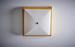 1960s Design Flush Mount with Wood Frame new old stock Italy - 3231536