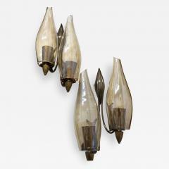 1960s Elegant Pair of Italian Double Lights Sconces - 133677