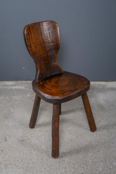 1960s French Brutalist Carved Wood Side Chairs - 2235676