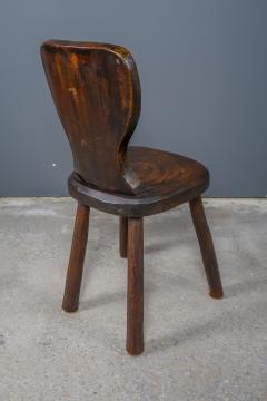 1960s French Brutalist Carved Wood Side Chairs - 2235677