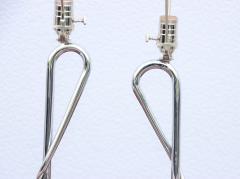 1960s French Horse Shoe Chrome Table Lamps - 3070793