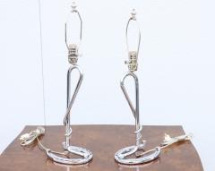 1960s French Horse Shoe Chrome Table Lamps - 3070797