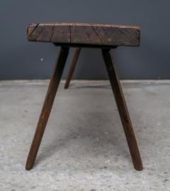 1960s French Solid Oak Primitive 73 Long Bench - 2241895