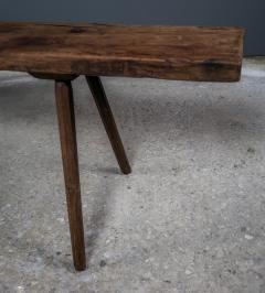 1960s French Solid Oak Primitive 73 Long Bench - 2241898