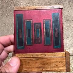 1960s German Modernist Teak Jewelry Box Abstract Enamel Schibensky Bunge - 3545954