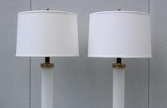 1960s Glass And brass With Marble Base Italian Table Lamps - 1988109