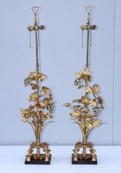 1960s Grape Vine Gilt Tall Table Lamps - 1943097