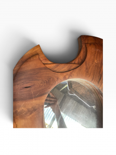 1960s Hand made carved wood sculptural wall mirror - 4798849