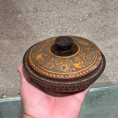 1960s Handmade Folk Art Decorative Trinket Lidded Bowl - 3456669