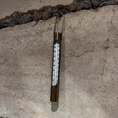 1960s Hanging Brass Temperature Thermometer Gauge - 3158989