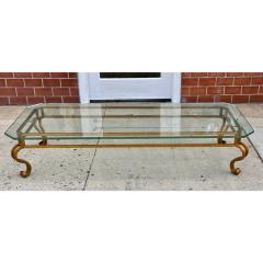 1960s Hollywood Regency Gilt Metal and Glass Coffee Table - 3313326