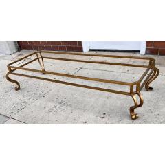 1960s Hollywood Regency Gilt Metal and Glass Coffee Table - 3313333