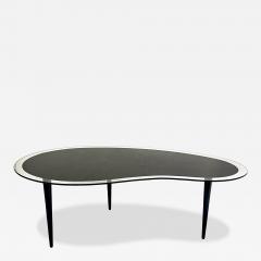 1960s Italian Mid Century Modern Design Bean Shape Black Crystal Coffee Table - 4445966