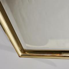 1960s Italian Minimalist Brass Full Floating Mirror with Round Arched Top Frame - 3509782