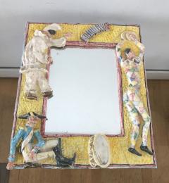 1960s Italian Mirror with Ceramic Frame - 604920