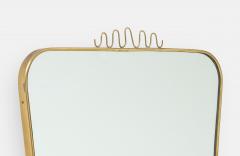 1960s Italian Modernist Brass Wall Mirror - 2718828