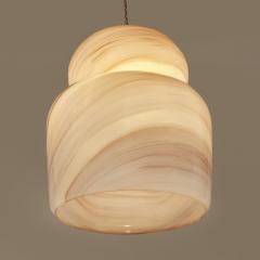 1960s Italian Murano glass soft pink white and grey pendant light - 3146451