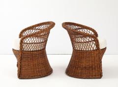 1960s Italian Rattan Lounge Chairs - 4356414