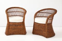 1960s Italian Rattan Lounge Chairs - 4356418