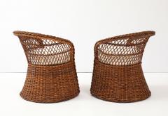 1960s Italian Rattan Lounge Chairs - 4356419