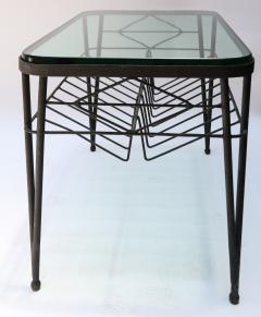 1960s Italian Rectangular Metal Side Table with Glass Top - 629023