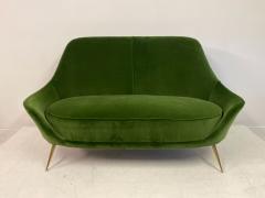 1960s Italian Sofa In Green Cotton Velvet - 2526100