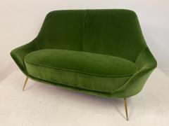 1960s Italian Sofa In Green Cotton Velvet - 2526101