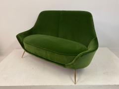 1960s Italian Sofa In Green Cotton Velvet - 2526108