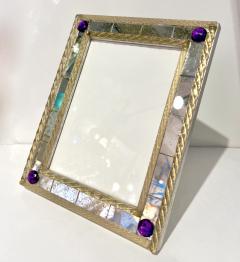 1960s Italian Vintage Mirror Gold Twisted Murano Glass Silvered Photo Frame - 3291220