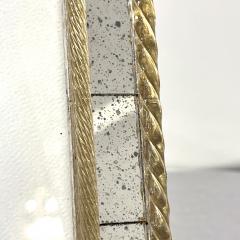 1960s Italian Vintage Mirror Gold Twisted Murano Glass Silvered Photo Frame - 3291221