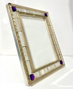 1960s Italian Vintage Mirror Gold Twisted Murano Glass Silvered Photo Frame - 3291222