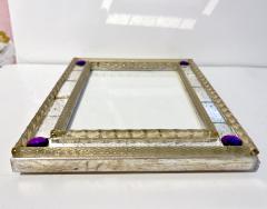 1960s Italian Vintage Mirror Gold Twisted Murano Glass Silvered Photo Frame - 3291226